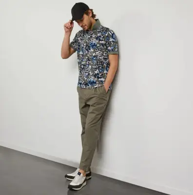 EDEN PARK POLO FLEURS Kaki — photo 3