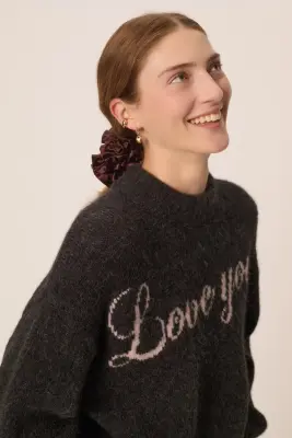 Pull Agathe Anthracite/Dragee — photo 5