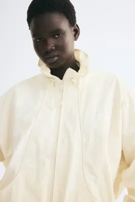 Veste oversize en nylon - Beige clair — photo 1