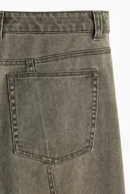 Jean Loose Wide à coutures tournantes - Vert denim — photo 5