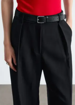 Pantalon court et plissé - Noir — photo 1