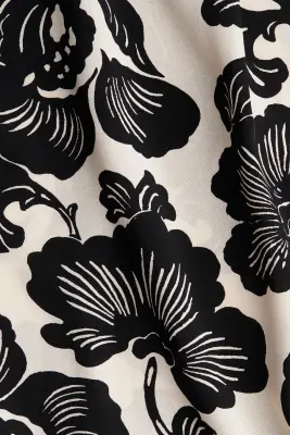 Robe tunique en viscose - Crème/noir/fleuri — photo 4
