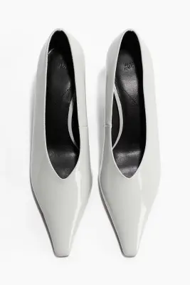 Pointed court shoes - Gris clair — photo 1