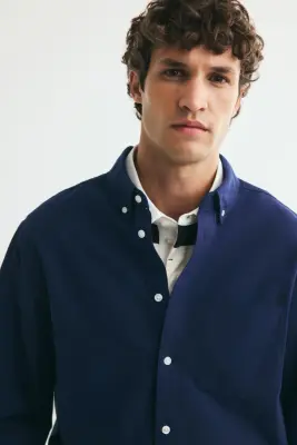 Chemise Oxford Regular Fit - Bleu foncé — photo 2