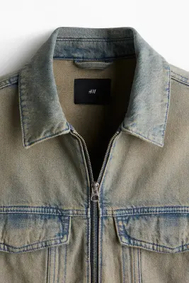 Veste worker Loose Fit en denim - Bleu-gris — photo 1