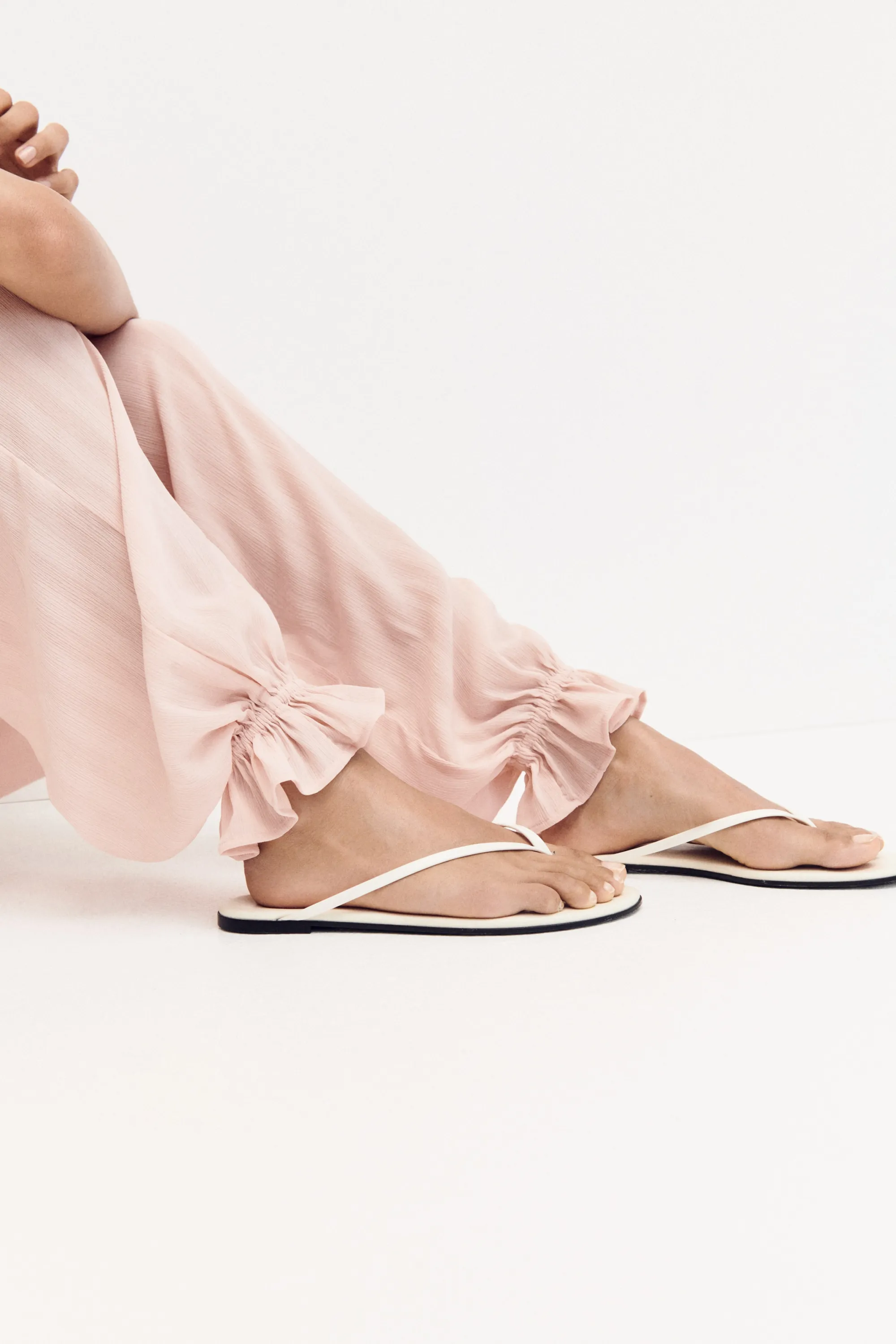 Pantalon ballon froissé - Rose clair