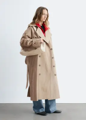 Trench-coat croisé oversize - Beige — photo 5
