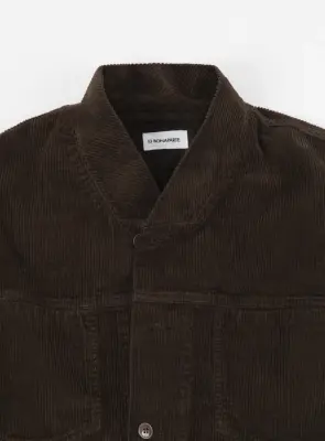 False Collar Jacket in Moss Green Corduroy