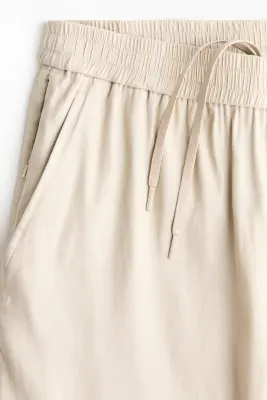 Pantalon Easy-care Loose Fit en lin mélangé - Beige clair — photo 5