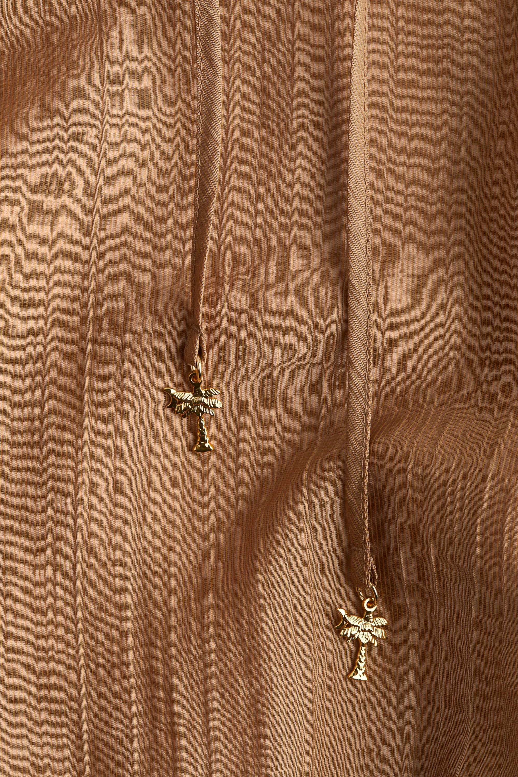 Robe tunique avec liens à nouer - Beige foncé
