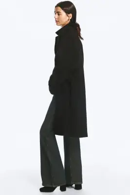 Manteau croisé mi-long - Noir — photo 3