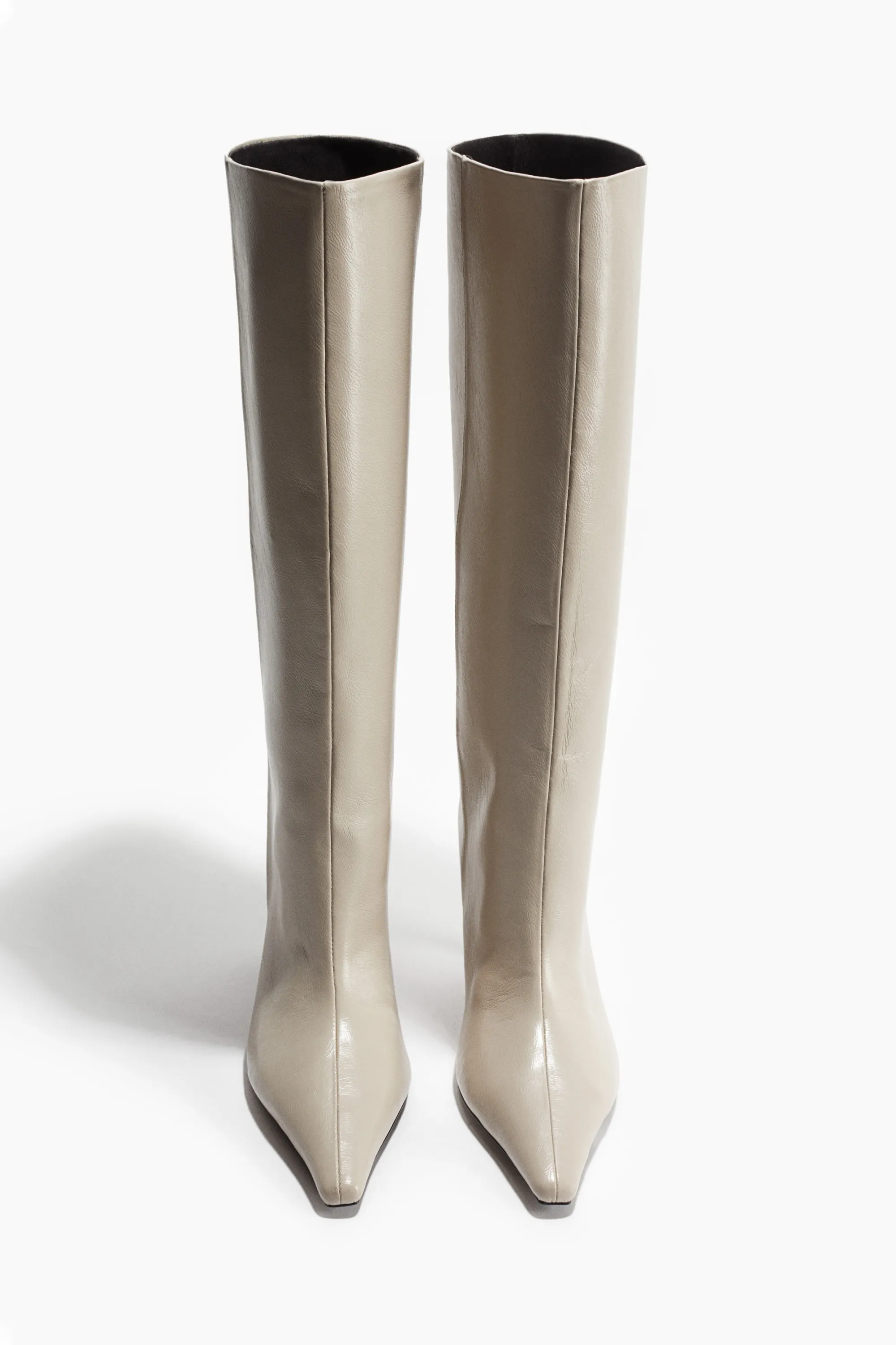 Bottes de hauteur genou - Grège clair
