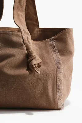 Tote bag avec détails noués - Taupe foncé — photo 2
