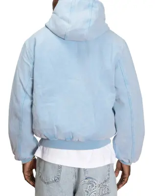 Peace Canvas Hooded Jacket Light Blue Denim — photo 5