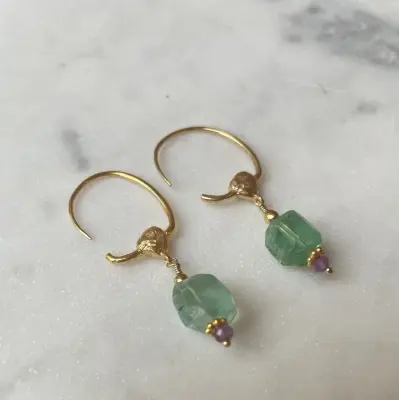 Nouveau ! ROOM SERVICE JEWELRY Boucles d'oreilles Annili Apatite Lagon — photo 2