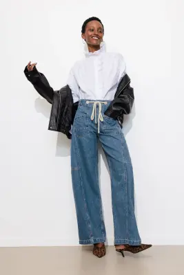 Jean large à oeillets Femme — photo 2