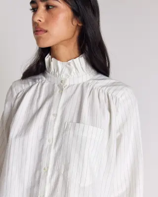 Chemise Leonor rayures vert et écru — photo 2