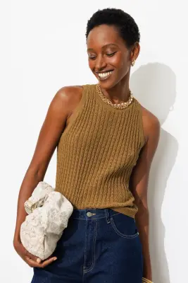 Pull-débardeur maille ajourée — photo 2