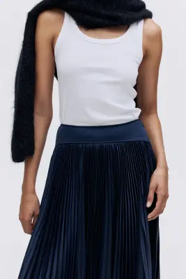 Jupe plissée - Bleu marine — photo 2