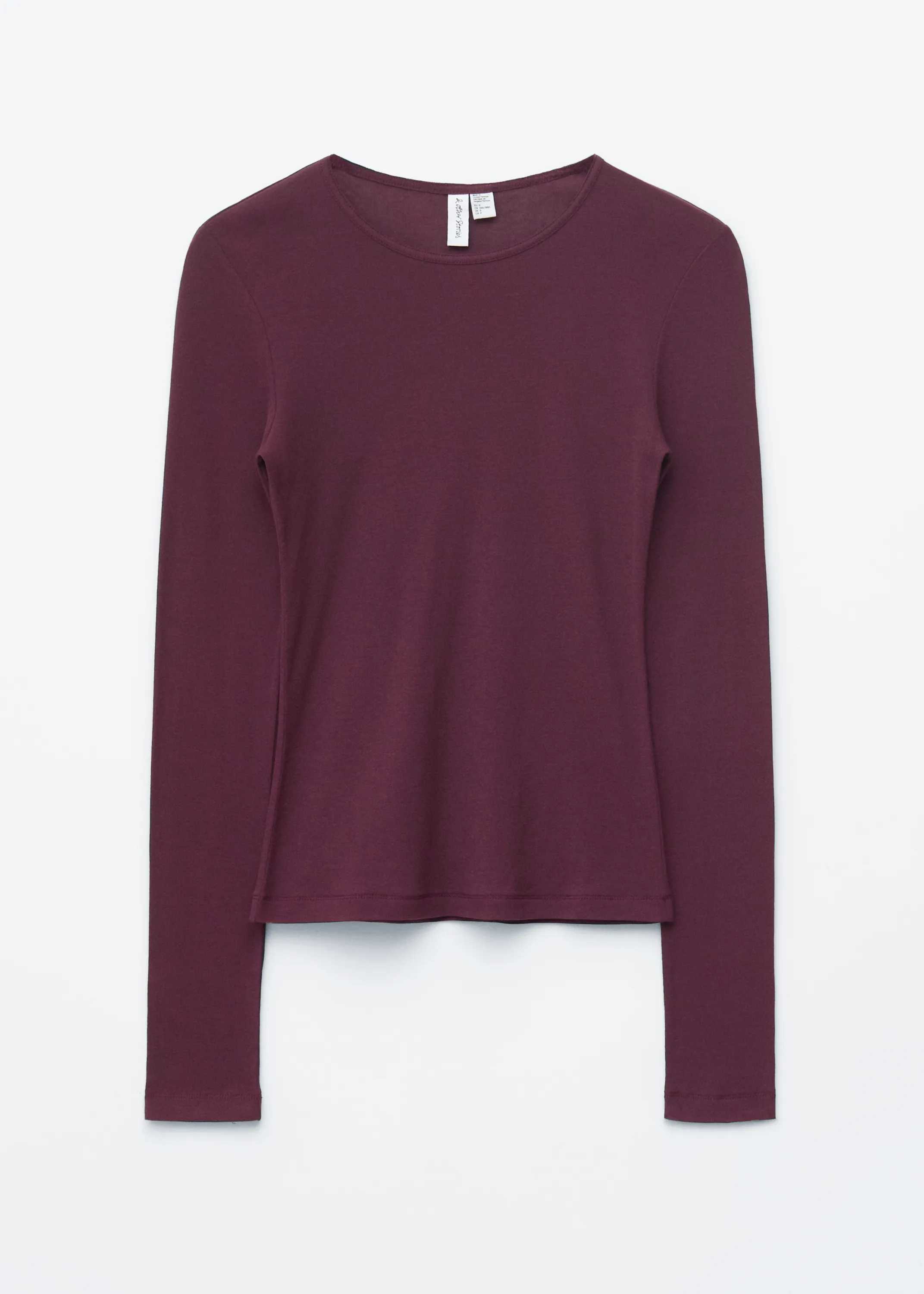 Long-Sleeve Cotton Top - Bordeaux