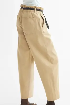 Pantalon barrel avec ceinture - Beige — photo 3