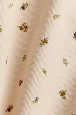 Pantalon en velours côtelé à motif - Beige clair/fleuri — photo 3