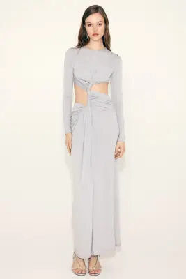Robe découpée à effet drapé - Violet ancien clair — photo 1