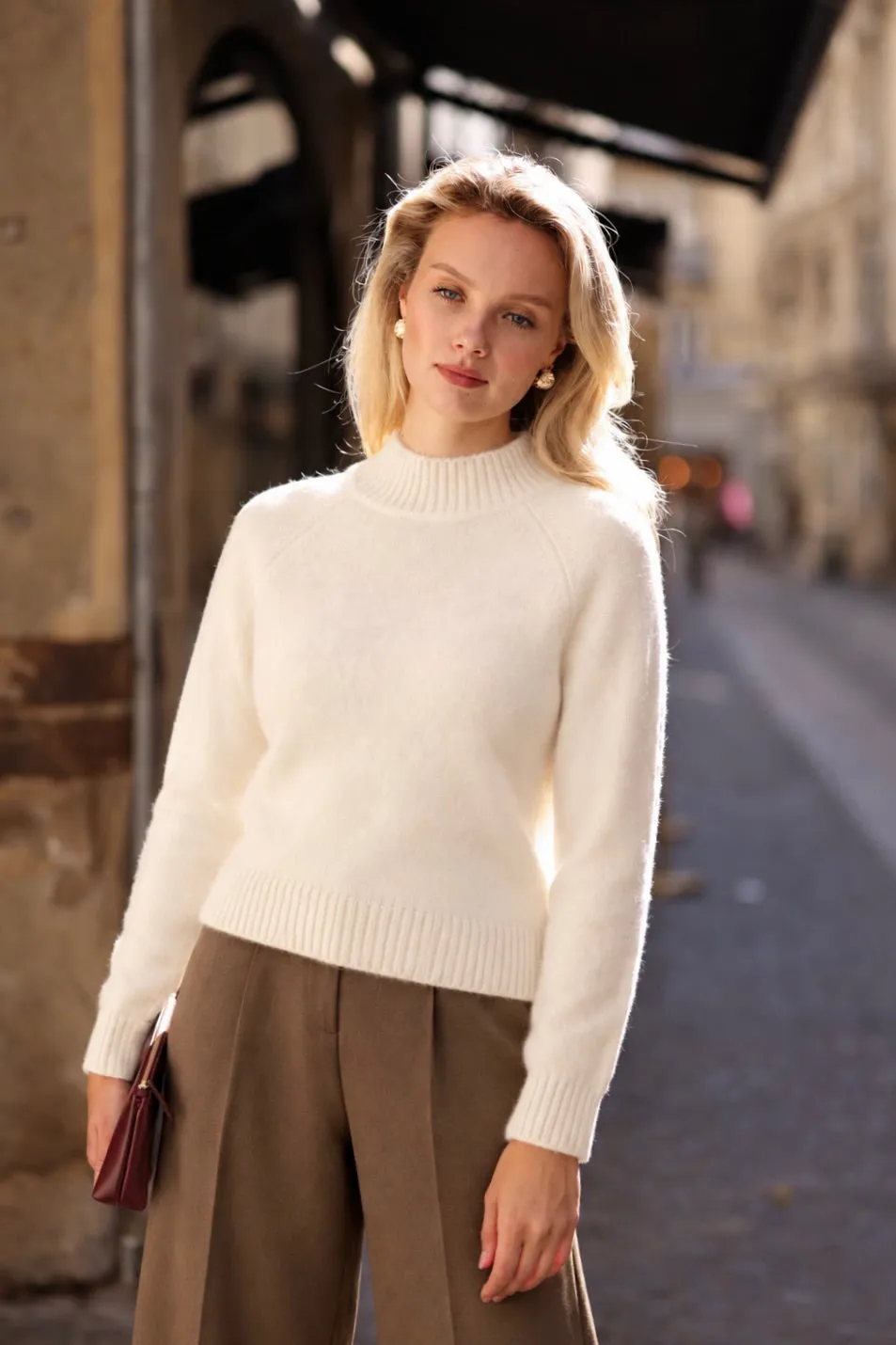Genevieve Cashmere Sweater - Cream