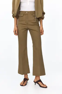 Pantalon évasé 7/8 - Vert kaki — photo 1