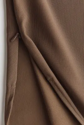 Cooling Slim Fit Ribbed midi skirt - Marron moyen — photo 5
