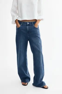 Wide High Waist Jeans - Bleu denim — photo 1