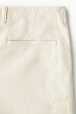 Pantalon cargo Relaxed Fit en coton - Crème — photo 5