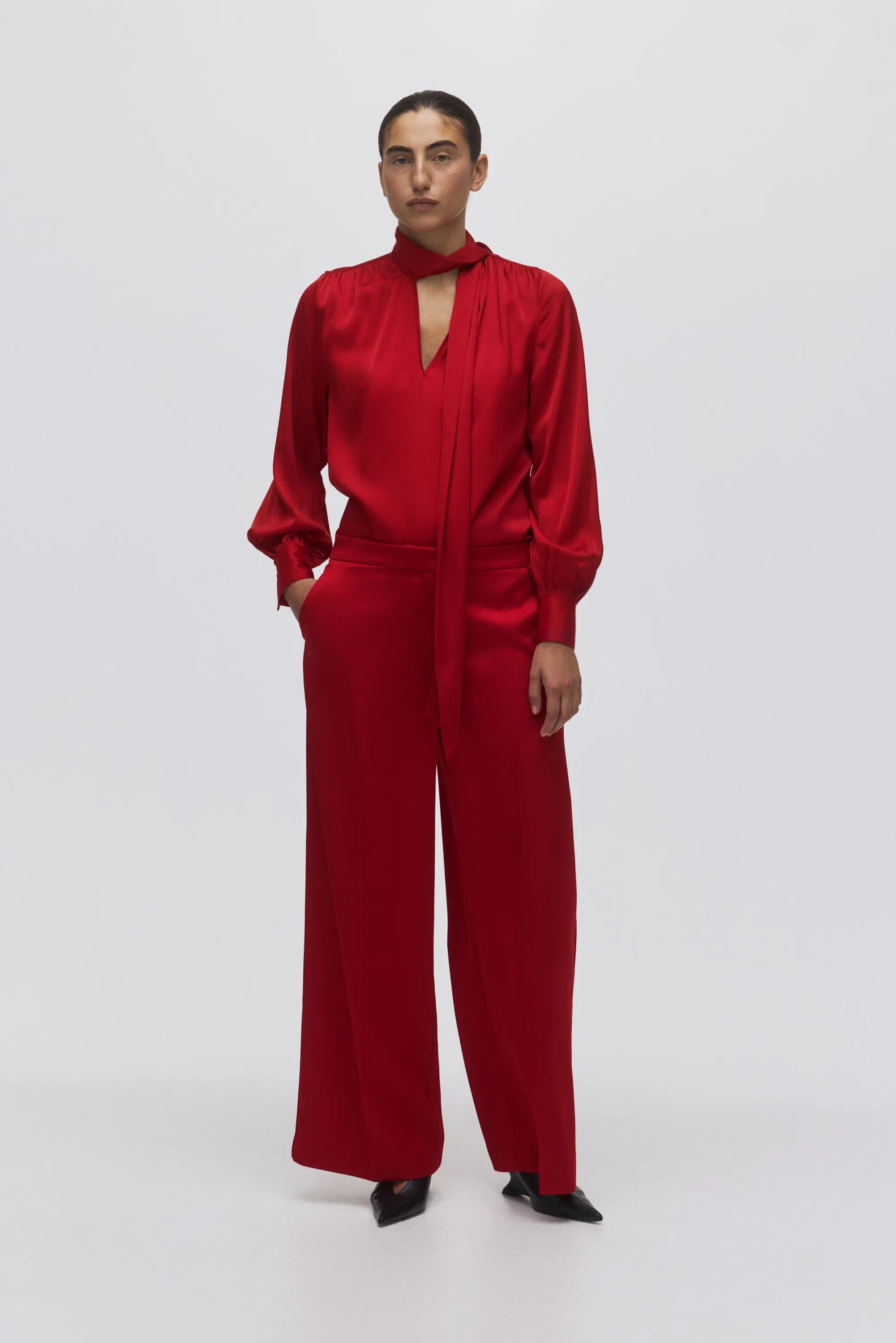 Pantalon large - Rouge