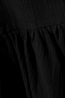 Mini-robe en sergé sans manches - Noir — photo 2