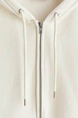 Veste à capuche zippée Loose Fit - Crème — photo 4