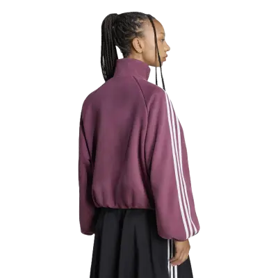 Adidas Faux Suede Track Top Maroon — photo 3