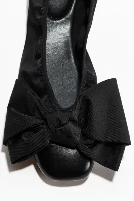Ballerines avec nœud - Noir — photo 1