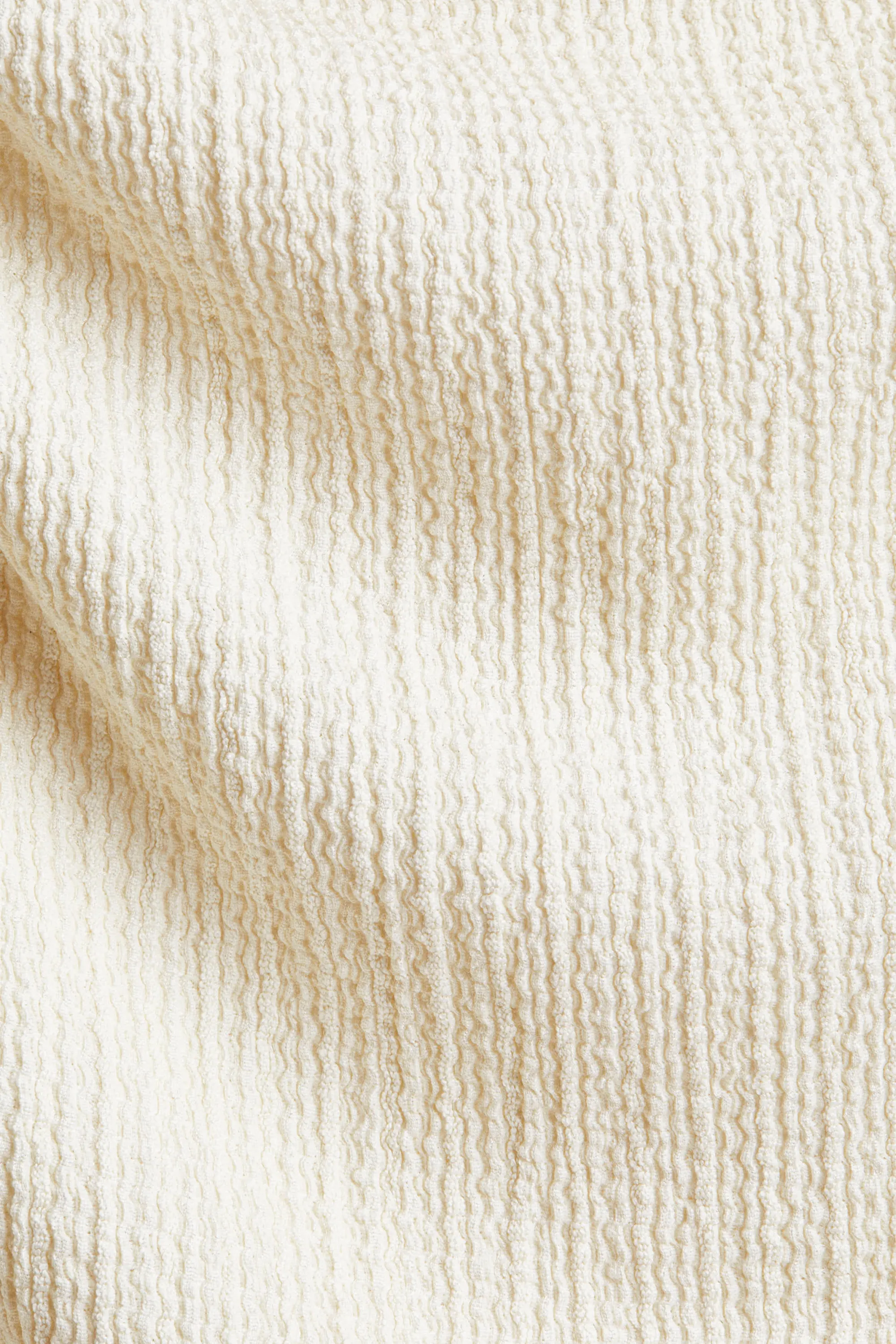 Robe moulante à effet drapé - Crème