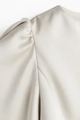 Blouse à manches bouffantes - Grège clair — photo 4