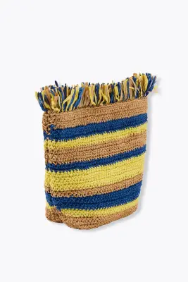 Pochette rayée en raphia — photo 3
