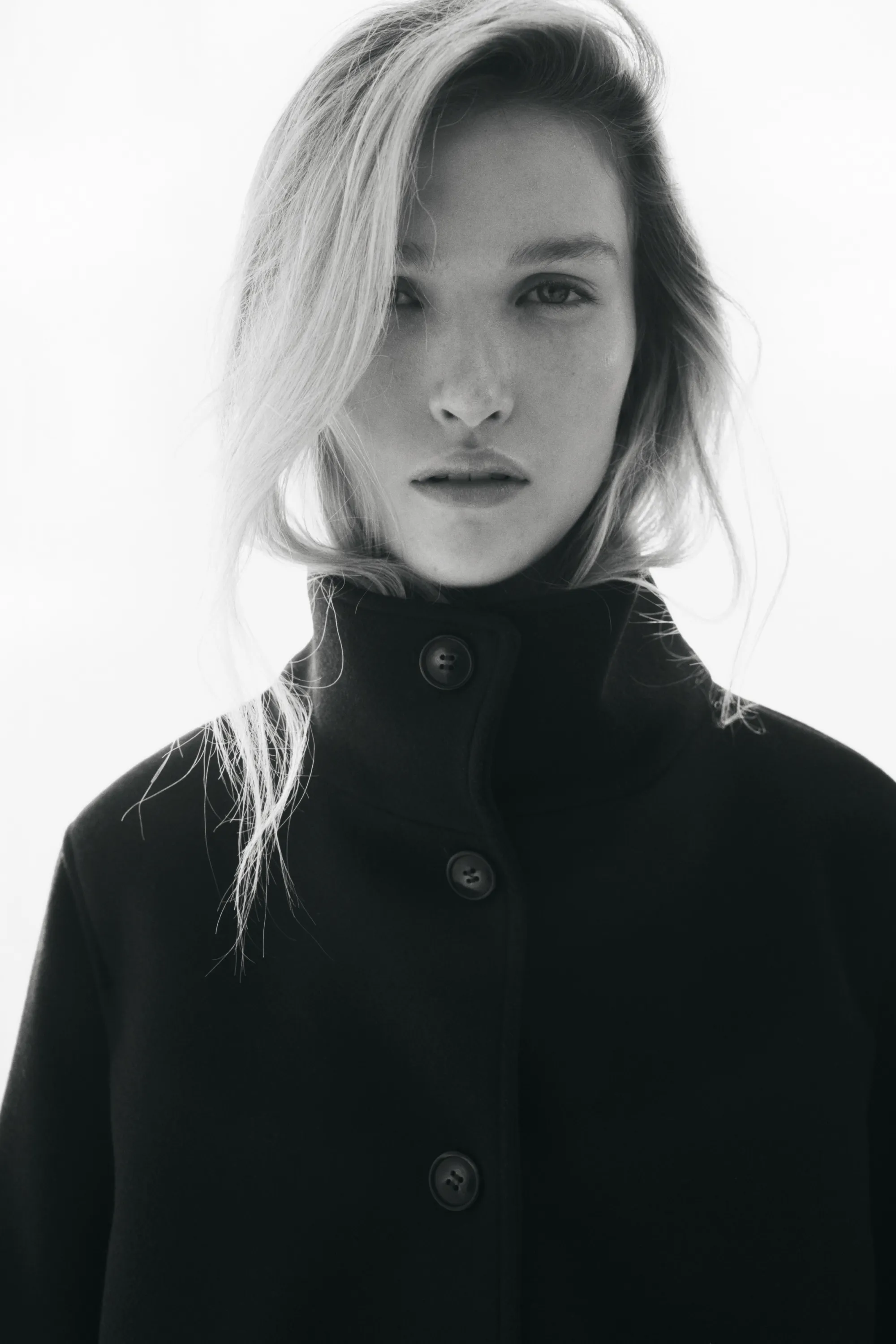 Veste courte avec col entonnoir - Marron foncé