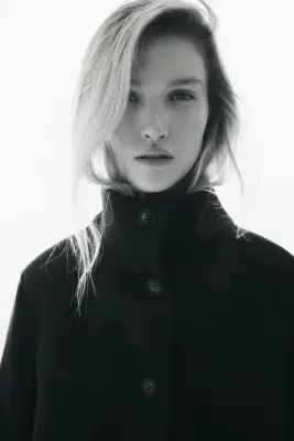 Veste courte avec col entonnoir - Marron foncé — photo 1