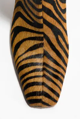 Bottines en cuir - Beige/imitation tigre — photo 5