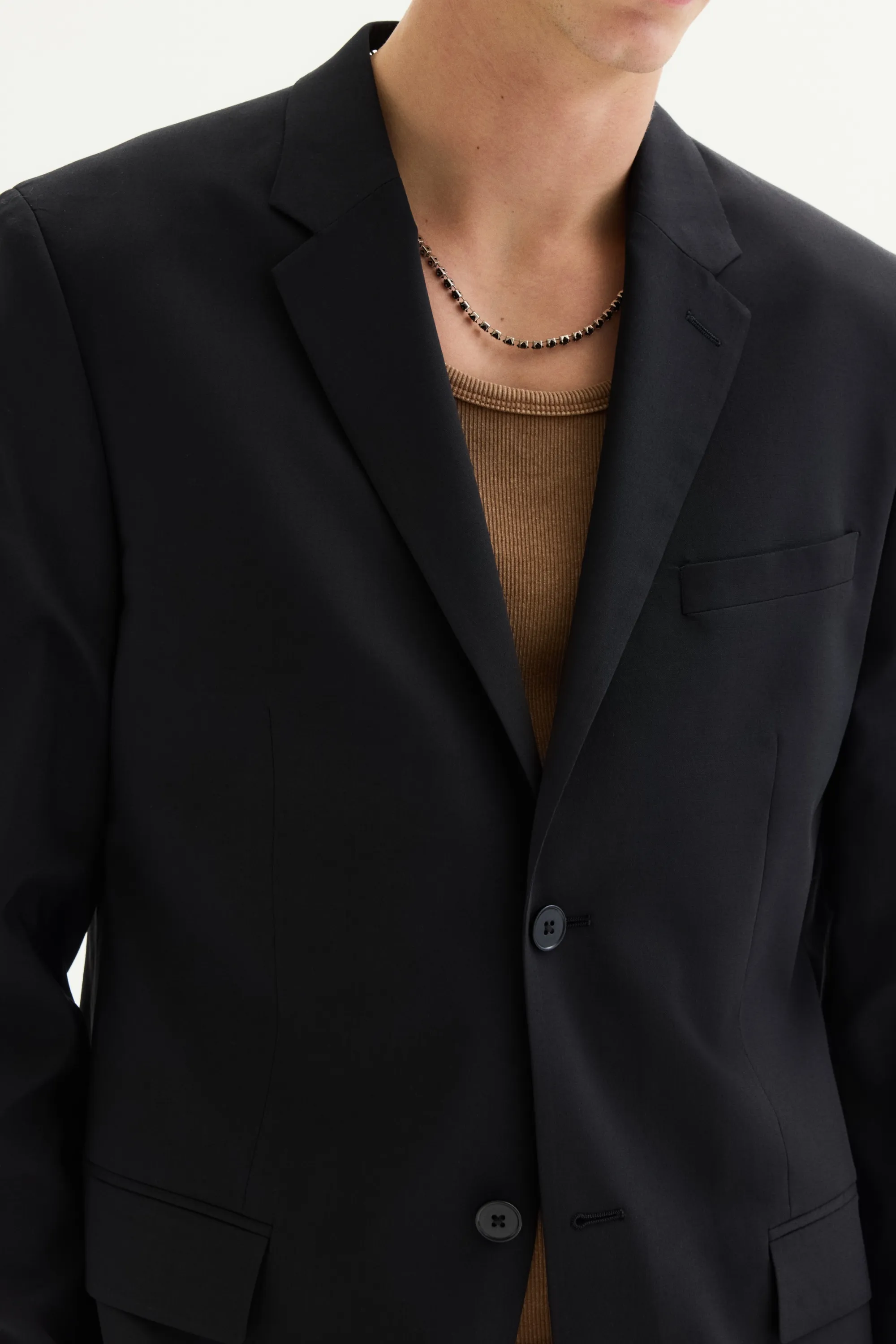 Veste Slim Fit en laine mélangée - Noir