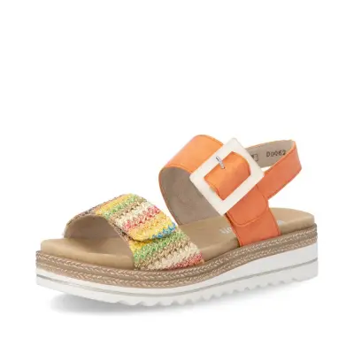 Sandales Remonte D0Q62-38 Orange - Velcro Grande Pointure Femme — photo 1
