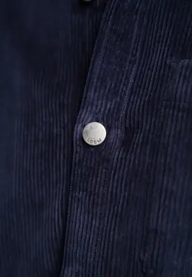 La surchemise en velours - Bleu marine — photo 4