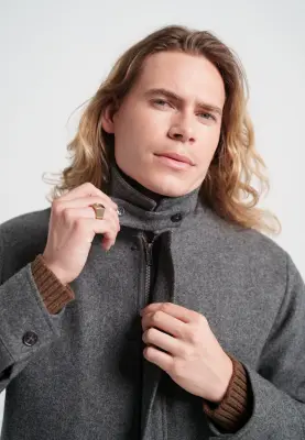 Le blouson en laine - Gris — photo 5
