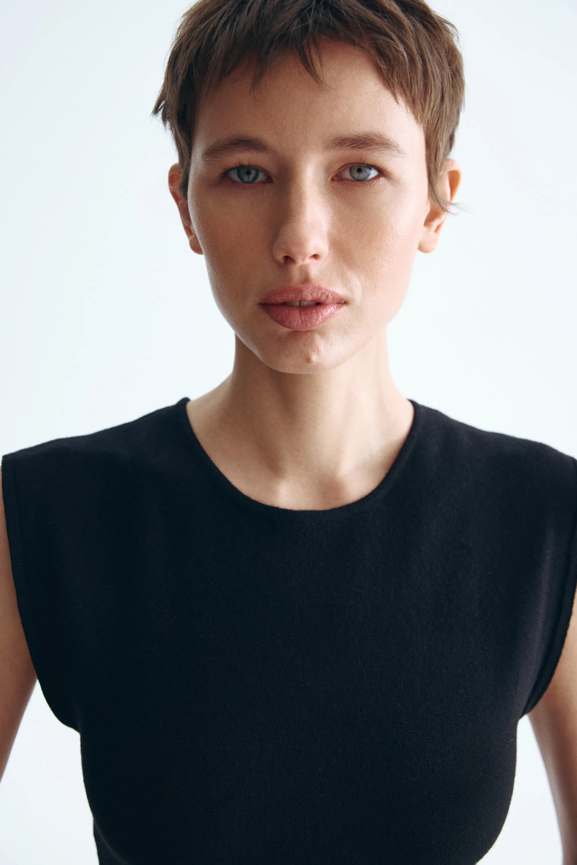Top péplum en maille - Noir