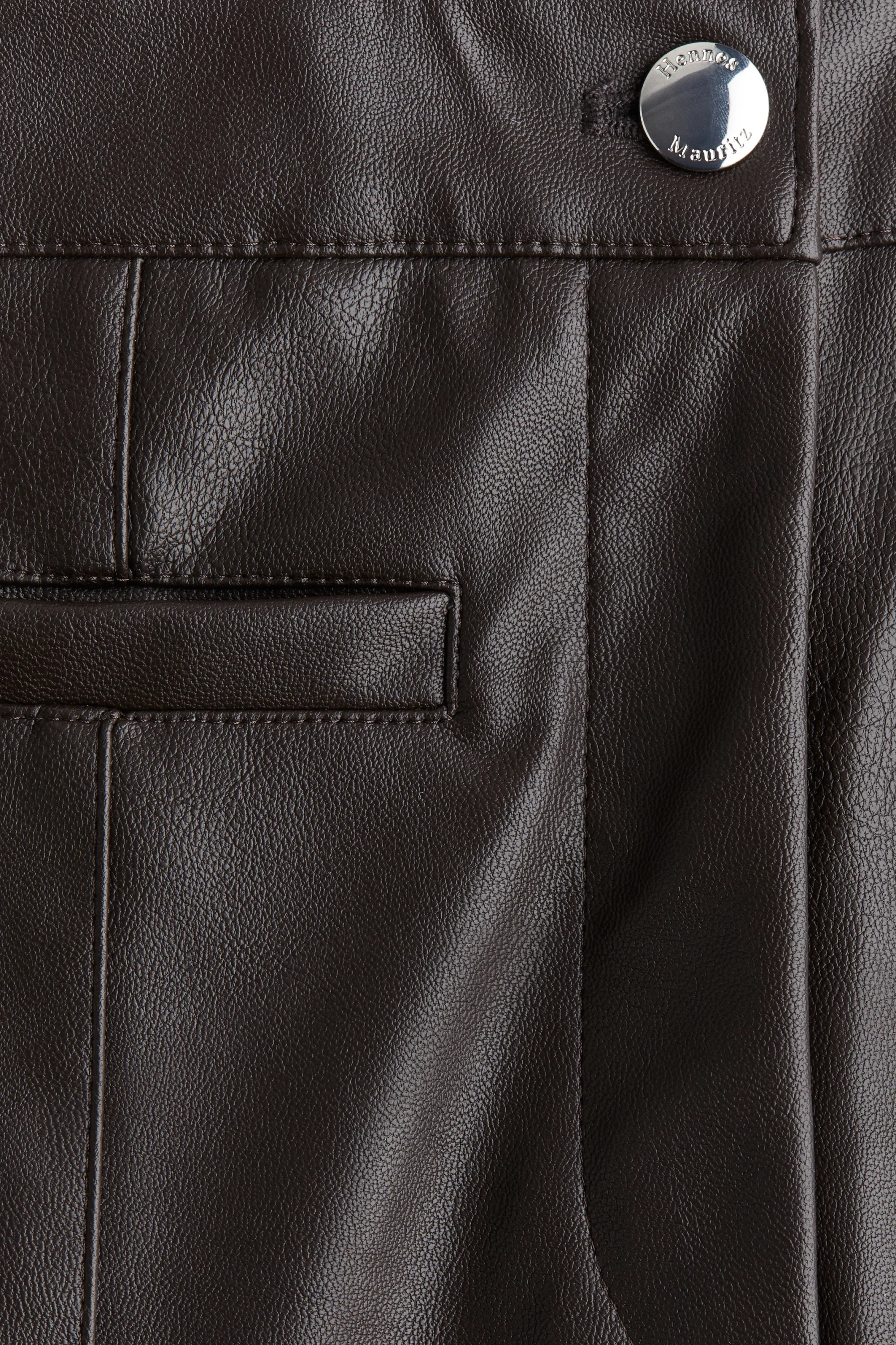 Pantalon en tissu enduit - Marron foncé