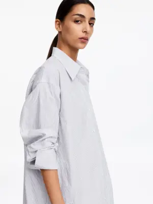 Robe-chemise en coton - Blanc — photo 3